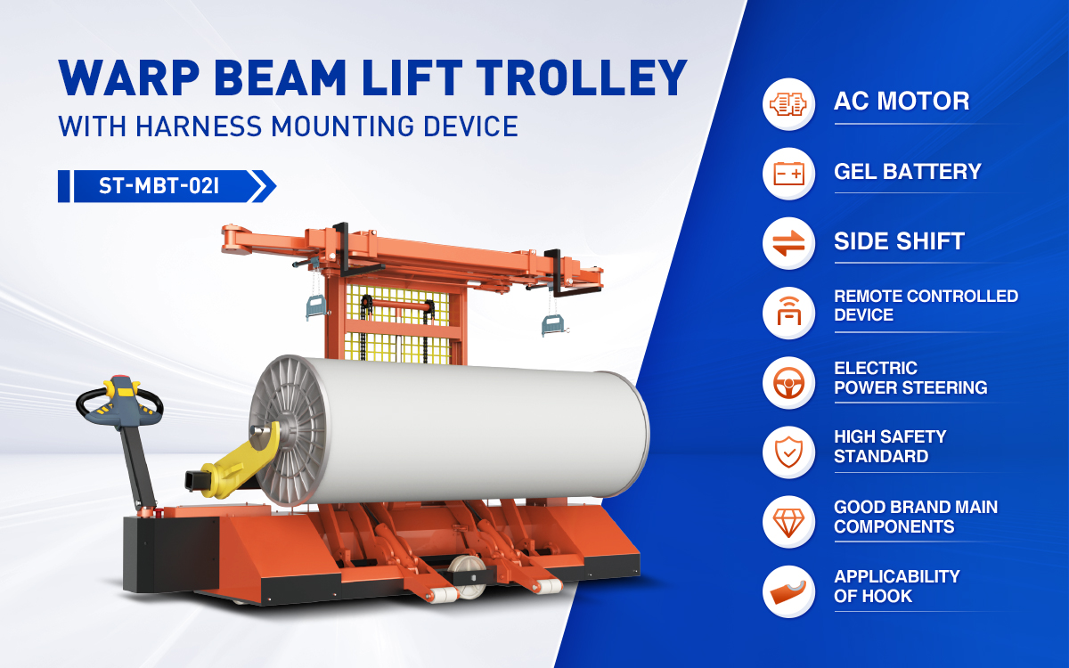 St Mbt I Electric Warp Beam Lift Trolley With Harness Mounting Device